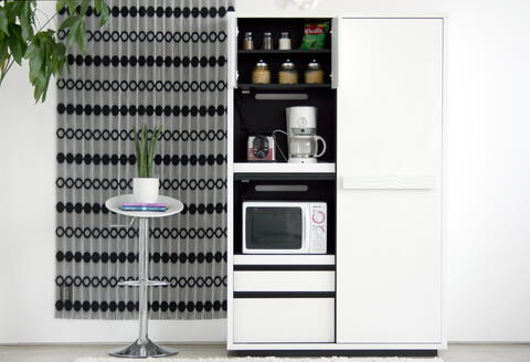 シュール 120キッチンボード 【キッチンカウンター キッチンボード 食器棚 収納 組立設置付 梱包材引き取り ホワイト 日本製】(H062308)