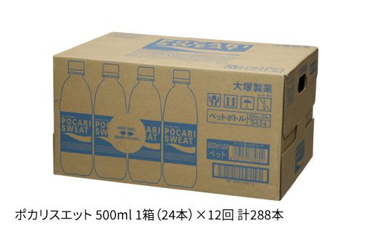 【熱中症対策】＜12回定期便＞500ml 1箱（24本）×12回 ポカリスエット【大塚製薬】 [FBD008]