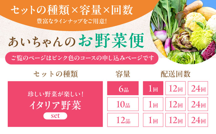 【6品】農薬に頼らない！カラダにやさしい「イタリア野菜」セット（ショート）【吉野ヶ里あいちゃん農園】[FAA013]