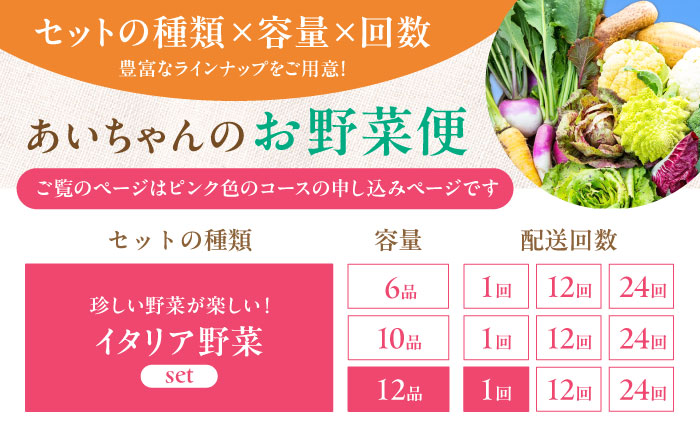 【12品】農薬に頼らない！カラダにやさしい「イタリア野菜」セット（ラージ）吉野ヶ里町/吉野ヶ里あいちゃん農園[FAA021]