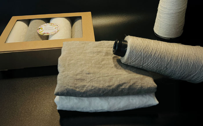 柔らか加工のリネン100％のフェイスタオル2枚（2色）セット 吉野ヶ里町/どんどん良くなる [FCF075]