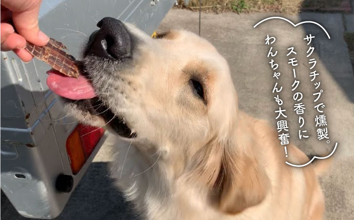 中大型犬向け☆天然いのししスモークジャーキー8個【わんこin食堂】 [FCG055]