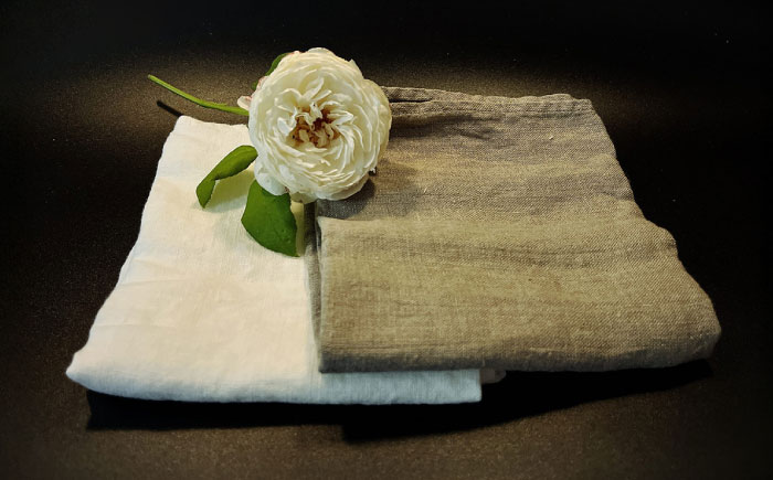 柔らか加工のリネン100％のフェイスタオル2枚（2色）セット 吉野ヶ里町/どんどん良くなる [FCF075]