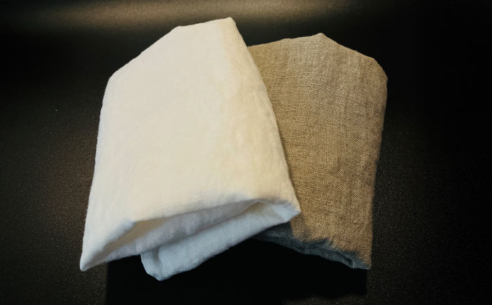 柔らか加工のリネン100％のフェイスタオル2枚（2色）セット 吉野ヶ里町/どんどん良くなる [FCF075]