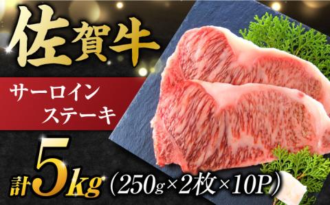 【不揃い訳あり】 佐賀牛 サーロインステーキ 5kg （ 250g 2枚入り×10パック） 吉野ヶ里町 [FDB012]