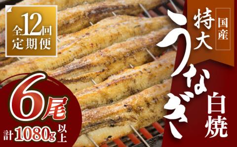 ふっくらジューシーのこだわりうなぎ【12回定期便】国産うなぎの白焼 6枚セット×12回【丸安】  [FAD020]