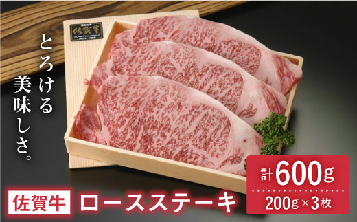 とろける美味しさ 佐賀牛ロースステーキ 600g（200g×3枚）【アスタラビスタ】 [FAM002]