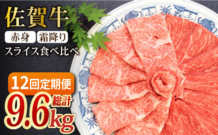 【2026年2月以降発送開始】＜全12回定期便＞和牛最高級ブランド佐賀牛 赤身＆霜降り スライス食べ比べセット 吉野ヶ里町/ミートフーズ華松 [FAY080]