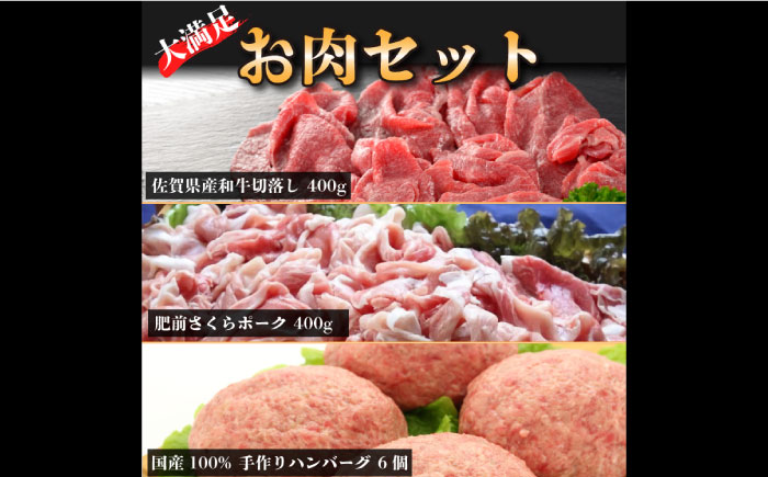 大満足♪佐賀県産和牛と手作りハンバーグ・肥前さくらポークのよくばりセット★牛肉 豚肉 ハンバーグ [FBF078]