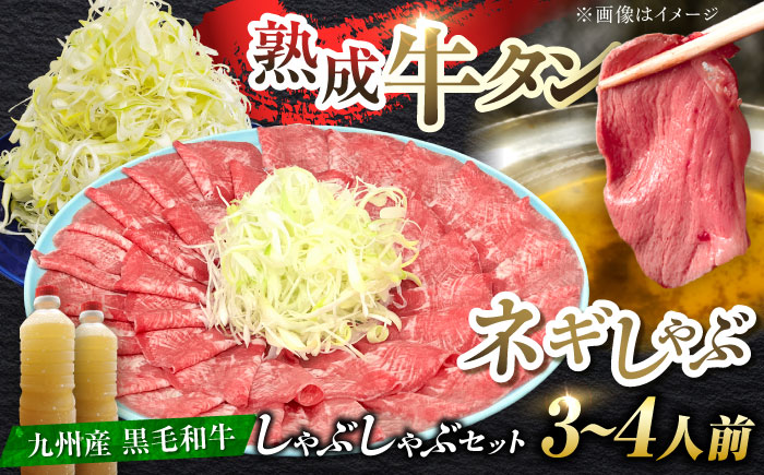 九州産 黒毛和牛 牛タンしゃぶしゃぶセット 500g 吉野ヶ里町/やきとり紋次郎 [FCJ071]
