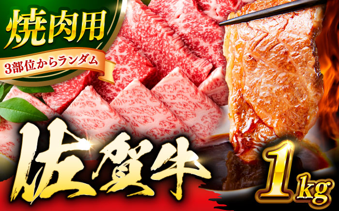 艶さし！ 佐賀牛 焼肉用 1kg  （500g×2P） ※バラ・肩ロース・モモのいずれかの部位※ 吉野ヶ里町 [FDB021]