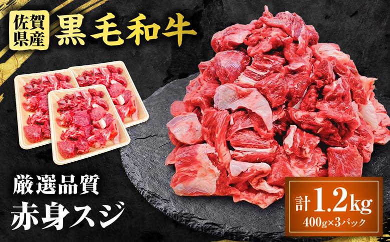 佐賀県産 黒毛和牛 赤身スジ 1.2kg 吉野ケ里町 / 株式会社一 [FEA004]