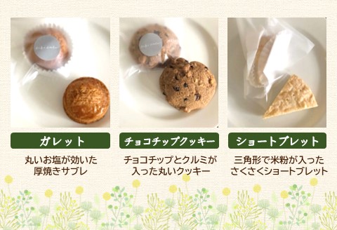 焼き菓子8個セット【ガレット チョコチップ ショートブレット サブレ クッキー クルミ 米粉 さくさく食感 サクサク ホロホロ おやつ デザート カフェタイム ギフト 洋菓子】 K080007