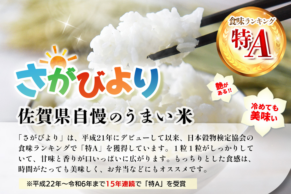 【令和7年産米】【3カ月定期便】さがびより 5kg【米 ブランド米 県産米 精米 ごはん おにぎり お弁当 ふっくら もっちり kome okome】K018369