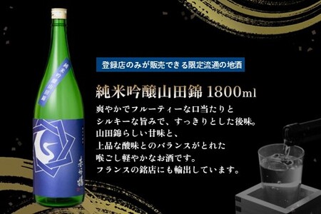 基峰鶴 純米吟醸山田錦と脊振湧水 1800ml 各1本【日本酒 純米吟醸 特別純米酒 地酒 酒 山田錦 飲み比べ 贈り物】K085039