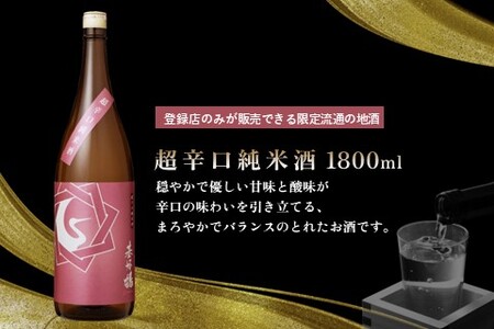 基峰鶴 超辛口純米酒と脊振湧水 1800ml 各1本【日本酒 純米酒 特別純