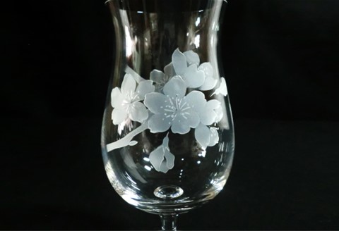 桜のチューリップグラス 2個入り【チューリップグラス クリスタル 桜 ギフト 御祝 記念日】 K024088