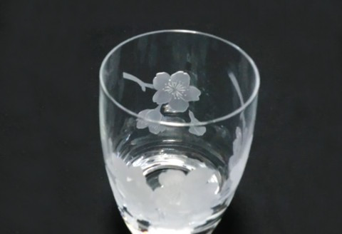 桜乃夢(桜の樽型オールドグラス)2個入り【グラス クリスタル 桜 キレイ 上品 優美 お祝い プレゼント 記念日 ギフト ご褒美 オリジナル 土産 桐箱】 K024079