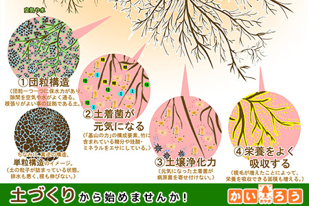 基山の力(竹チップと竹炭を使って作る牛ふん堆肥)【土壌改良剤 家庭菜園 観葉植物 植物の土 自然環境 臭わない 堆肥 土着菌 栄養 土壌浄化 ふるさと納税】K087007