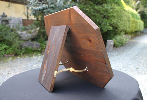 里山彩鏡・桜置き型面取り鏡【鏡 桜 サンドブラスト 置き型 面取り 優美 高級感 天然木】 K024070