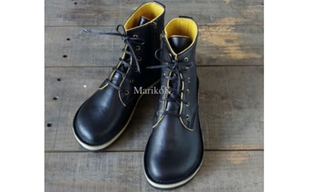 【Marikok】オーダーメード レザーショートブーツ【オーダーメード オーダー 手作り レザー ブーツ 本革 牛革 スエード 靴 足に優しい 柔らかい 日本製】K068011