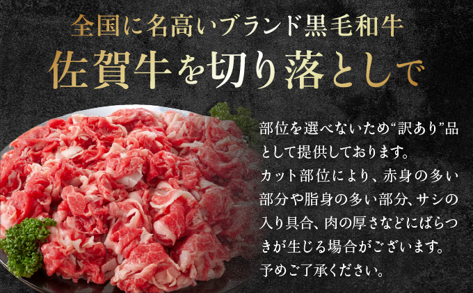 艶さし！【A4~A5】佐賀牛切り落とし 3kg (500g×6P)