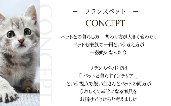 「ふるさと納税限定品」【フランスペット】ネコハウス（木製猫家具）H-295