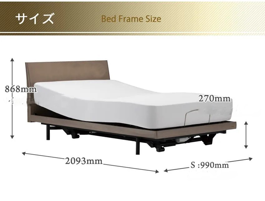 フランスベッド電動リクライニングGS-01F（2モーター：背上げ・脚上げ）キャスタータイプ　マットレス付き（シングル）