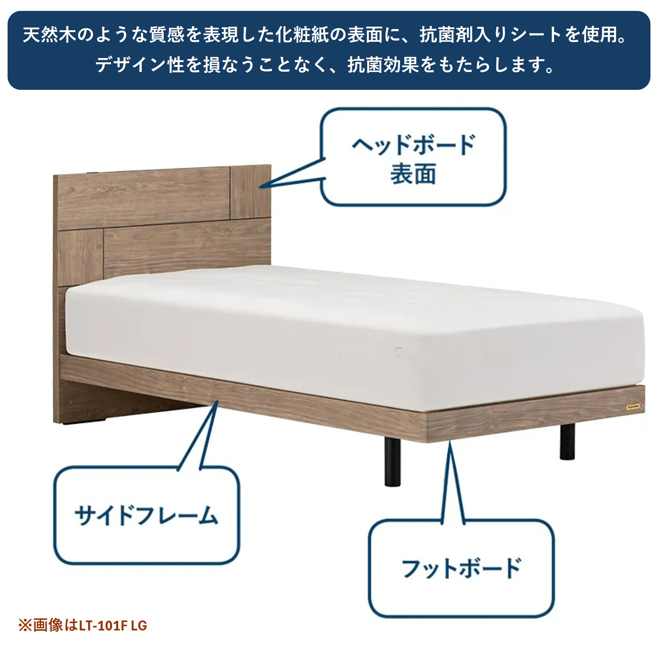 フランスベッド ライフトリートメント LT-101F（脚付タイプ）シングル【ベッドフレームのみ】