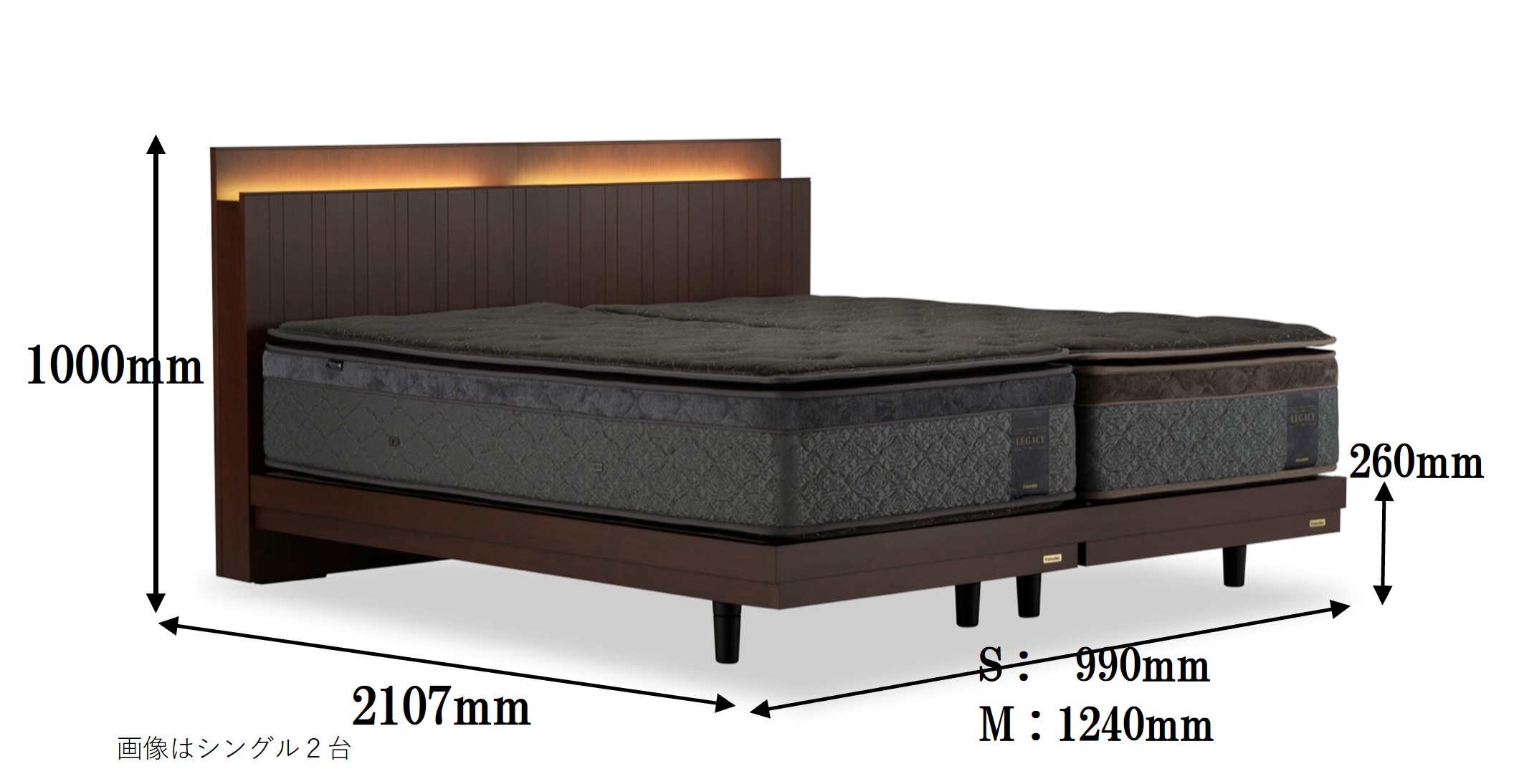 フランスベッド テレス02C 脚付きタイプ シングル フレームのみ S-229