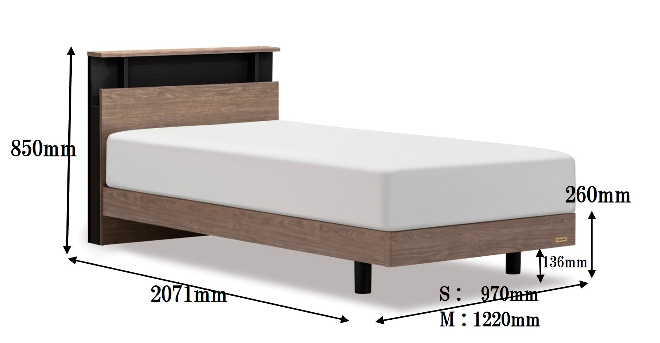 フランスベッド エルダ01C 脚付きタイプ セミダブル（フレームのみ）I-359