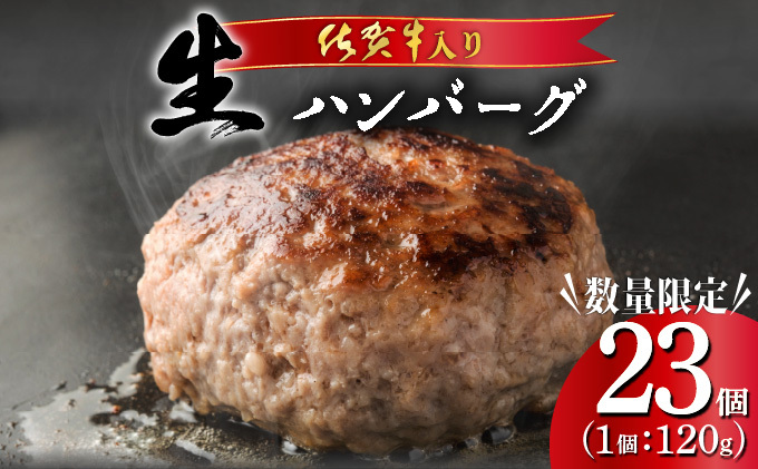 《数量限定》総重量2.7kg 佐賀牛ハンバーグ120g×23個　B-1112-PE