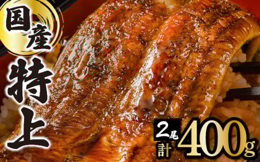 【数量限定】『国産』うなぎ蒲焼 2尾 計400g 【C-626-PE】