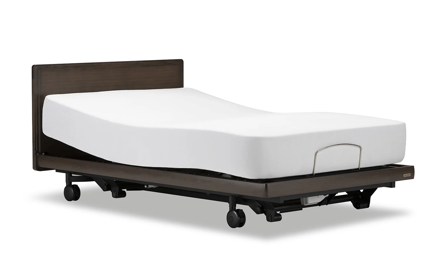 フランスベッド電動リクライニングGS-02F（3モーター：背上げ・脚上げ・上下昇降）キャスタータイプ　マットレス・手すり付き（シングル）【Z-95-F】