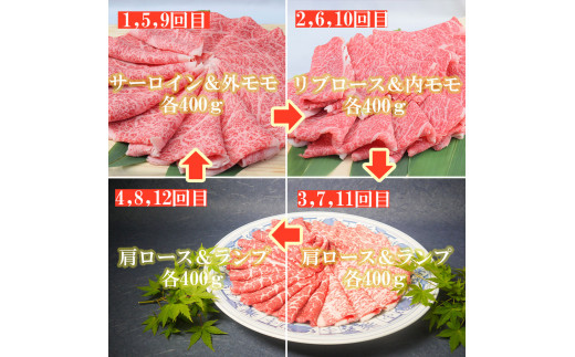 BL033_【毎月15日冷蔵でお届け】佐賀牛スライス定期便800g×12