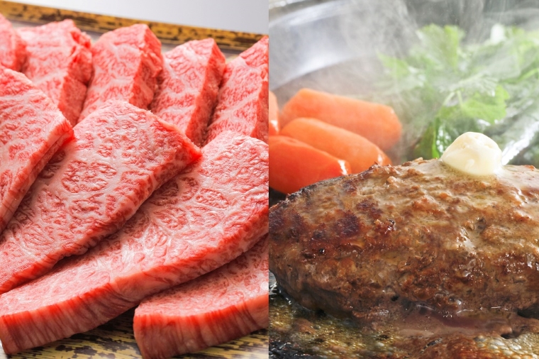 BN054　Ａ5ランク佐賀牛もも焼肉用200ｇ＆佐賀牛100％手作り