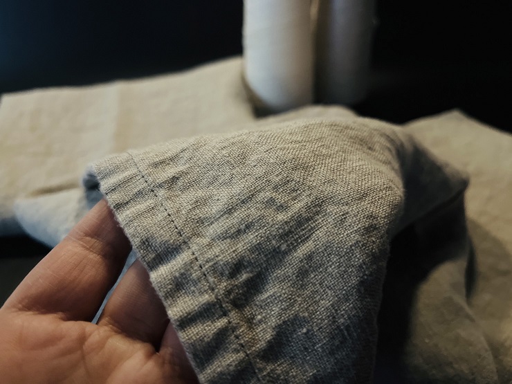 EG087_柔らか加工のリネン100％のフェイスタオル4枚セット