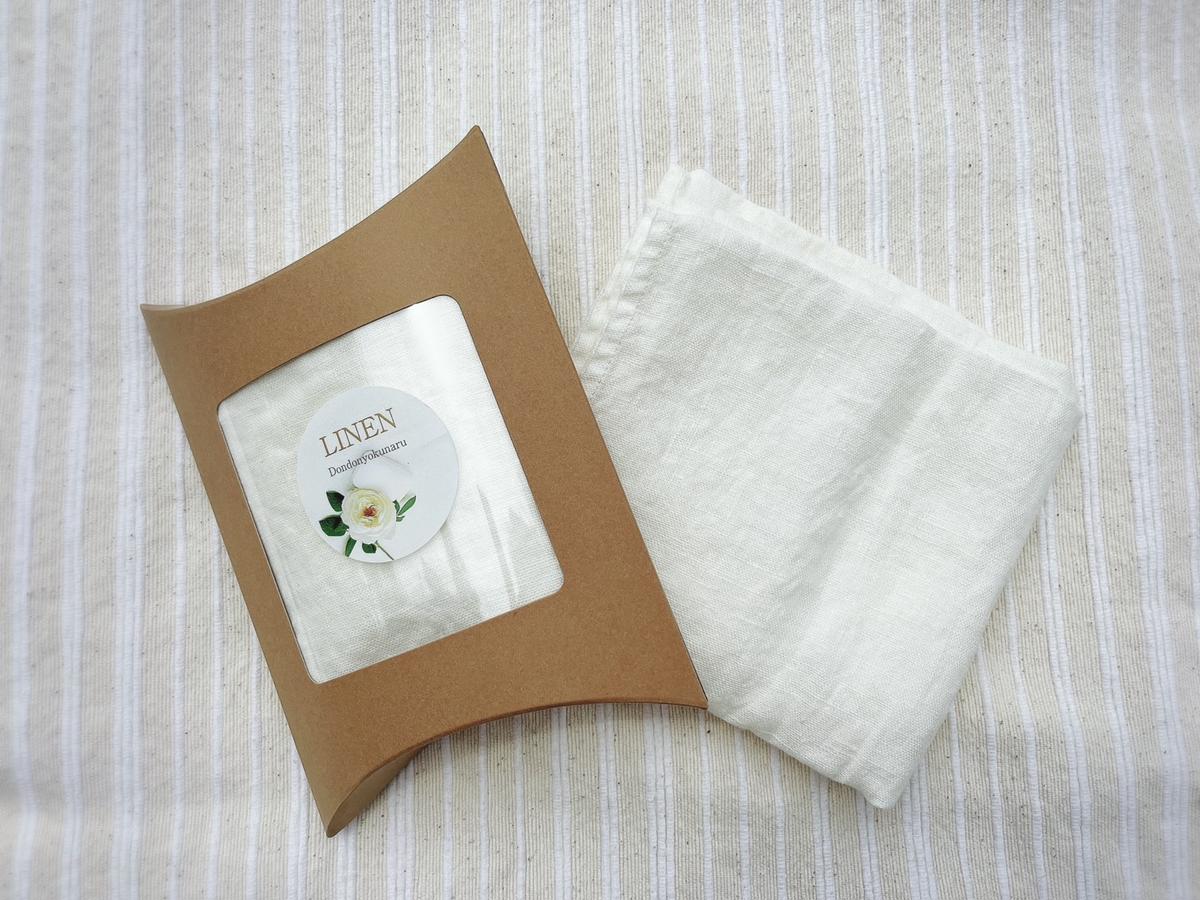 EG103_柔らか加工のリネン100％のフェイスタオル1枚　白（ホ