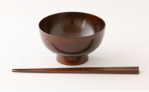 AO001　【天然木漆器】汁椀＆箸セット