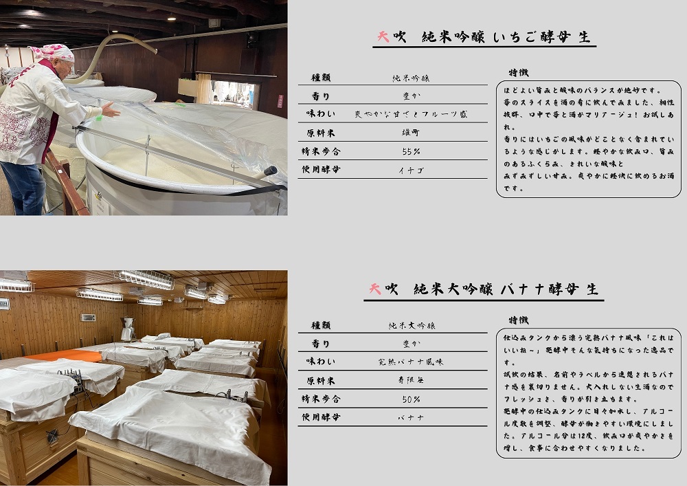 CN023_みやき町の地酒「天吹」バナナ酵母といちご酵母
