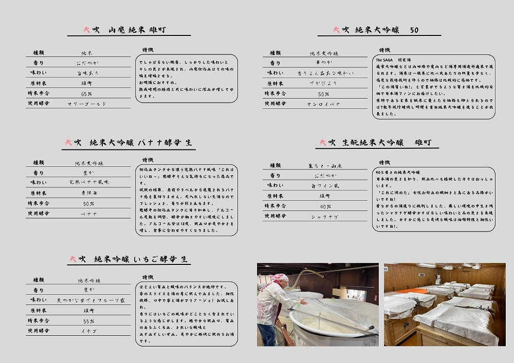 CN036_みやき町の地酒「天吹」大吟醸3品＆純米吟醸＆純米（