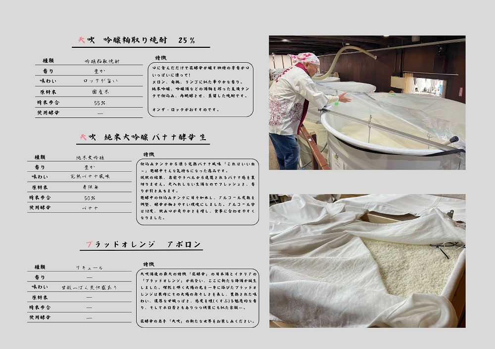 CN034_みやき町の地酒「天吹」大吟醸・粕取り焼酎・リキュ