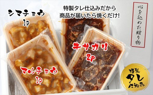 BN015　味付けさがり500g、味付けホルモン500ｇ（マルチョウ