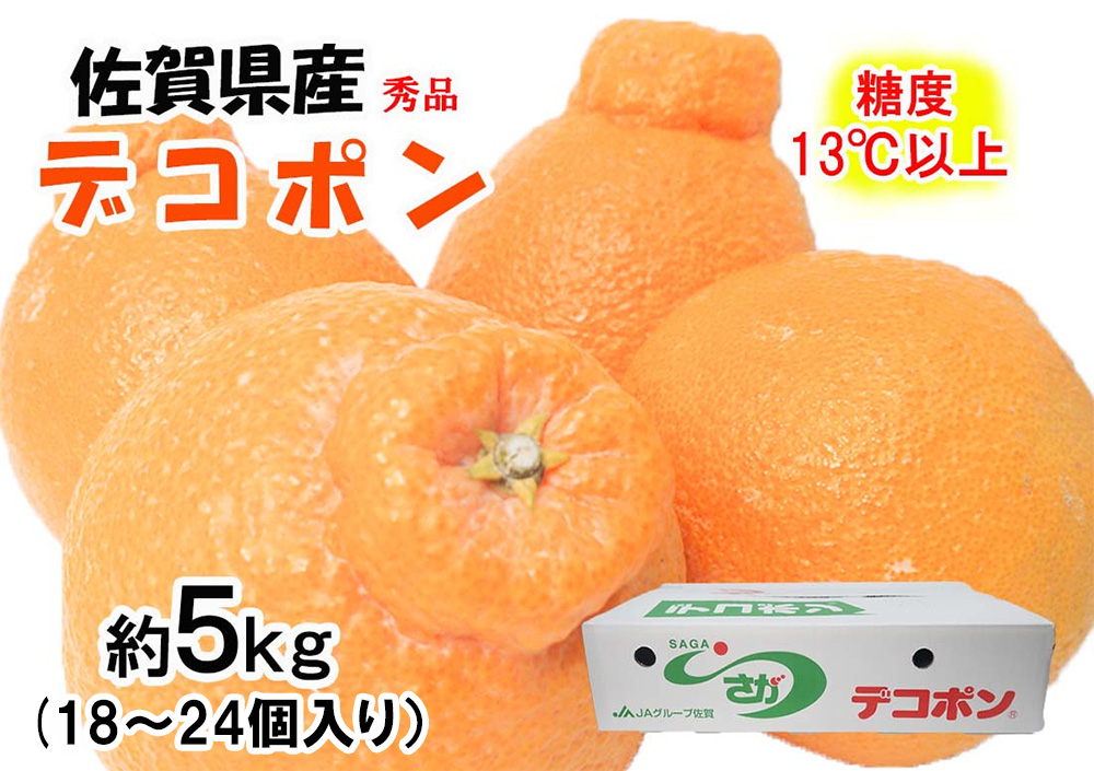 BF028_デコポン 秀品 約5ｋｇ（約18～24個）糖度13度以上 フル