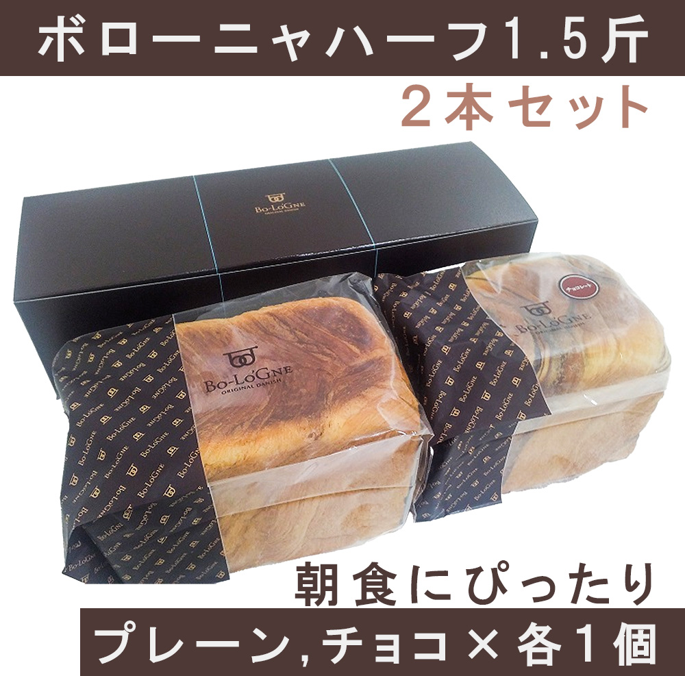 AW019_ボローニャハーフ　1.5斤2本セット（プレーン×チョコ