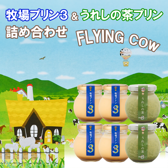 CK016_牧場プリン3　うれしの茶プリン詰め合わせ