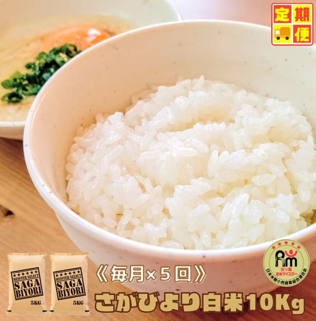 CID42_【５回定期便】さがびより白米１０kg（５kg×２袋） 【