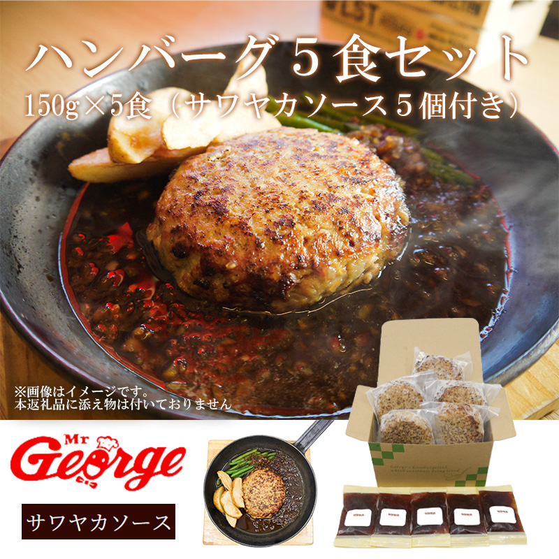 FT002_ジョージハンバーグ5食セット(人気のサワヤカソース付