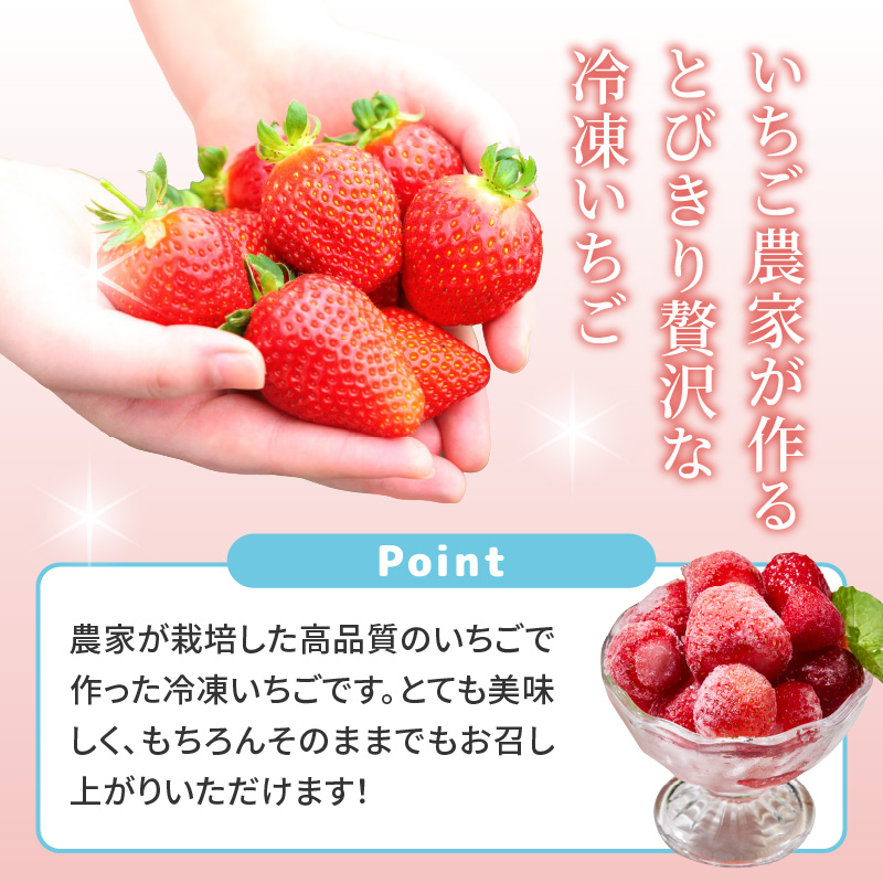 平川いちご農園 冷凍いちご 2kg ／ こおりいちご 冷凍フルーツ フローズン いちごさん さがほのか 苺 いちご イチゴ 果物 くだもの フルーツ デザート 旬 国産 佐賀県 玄海町 冷凍 2kg