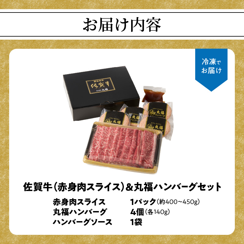 佐賀牛（赤身肉スライス）＆丸福ハンバーグセット